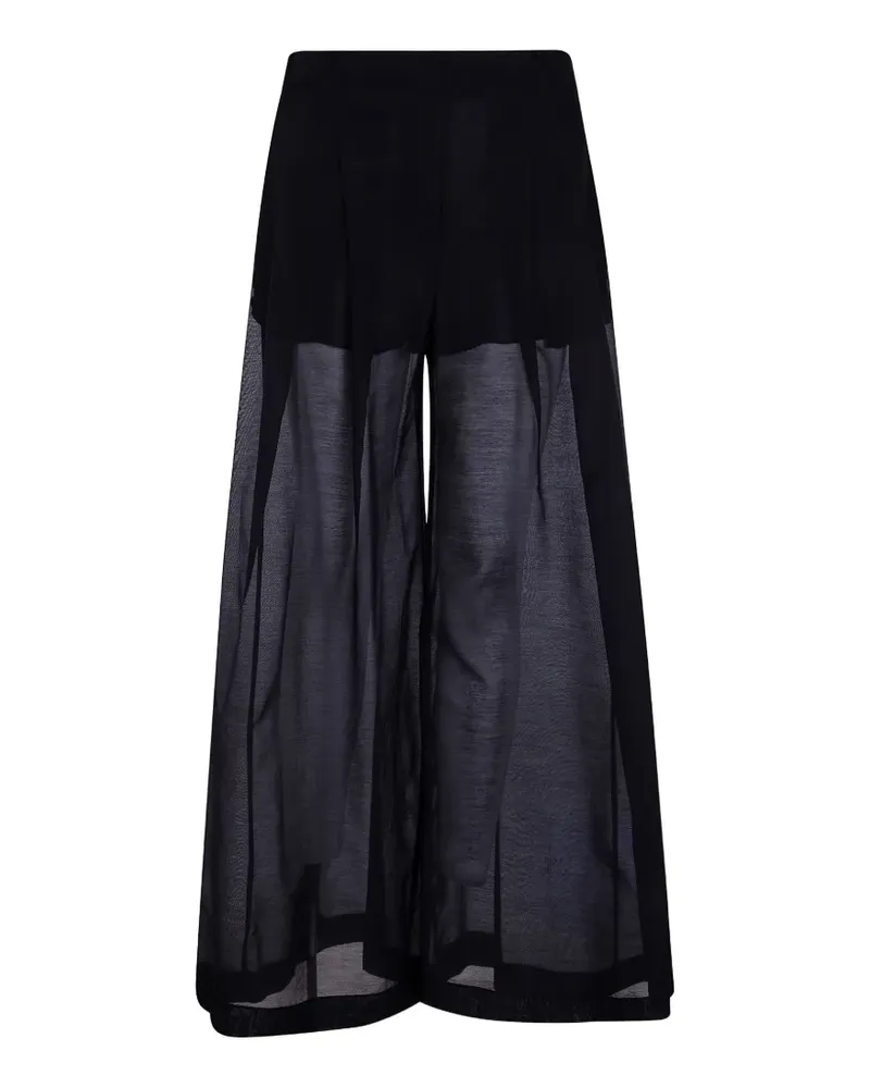 Semicouture sheer-panel palazzo pants - Schwarz Schwarz
