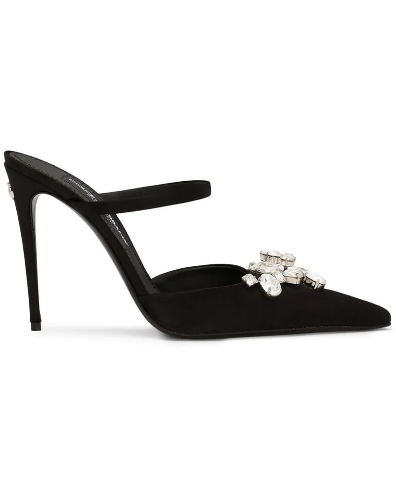 Dolce & Gabbana Mules mit Kristallen 105mm - Schwarz Schwarz