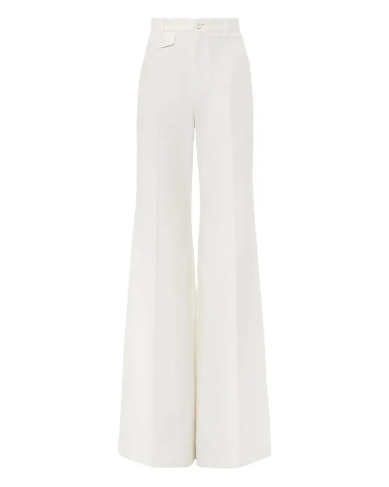 Chloé Ausgestellte High-Waist-Hose - Weiß Weiß