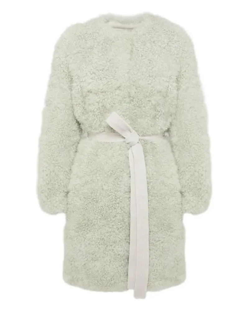 Yves Salomon Shearling-Mantel mit Gürtel - Blau Blau