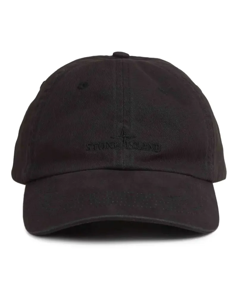 Stone Island logo-detail embroidery cap - Schwarz Schwarz