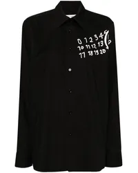 Maison Margiela Hemd mit Logo-Print Schwarz