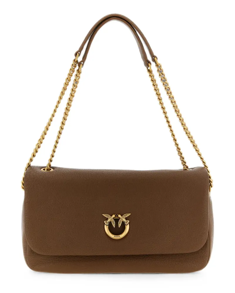 Pinko Love Birds leather shoulder bag - Braun Braun