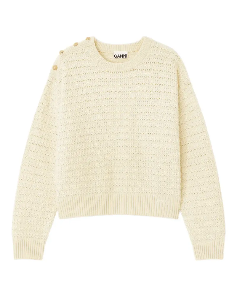 Ganni Pullover mit Knopfdetail - Nude Nude