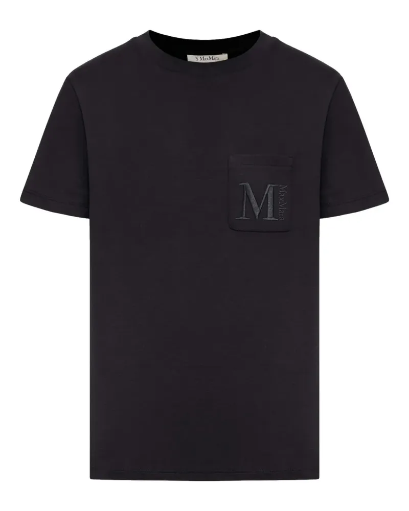 Max Mara Max Mara T-Shirt mit Logo-Stickerei - Schwarz Schwarz