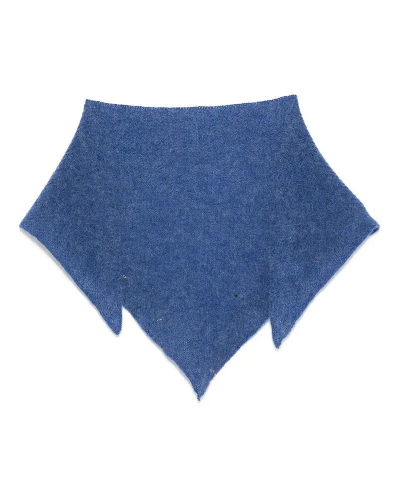 Maison Labiche Schal mit Slogan-Stickerei - Blau Blau