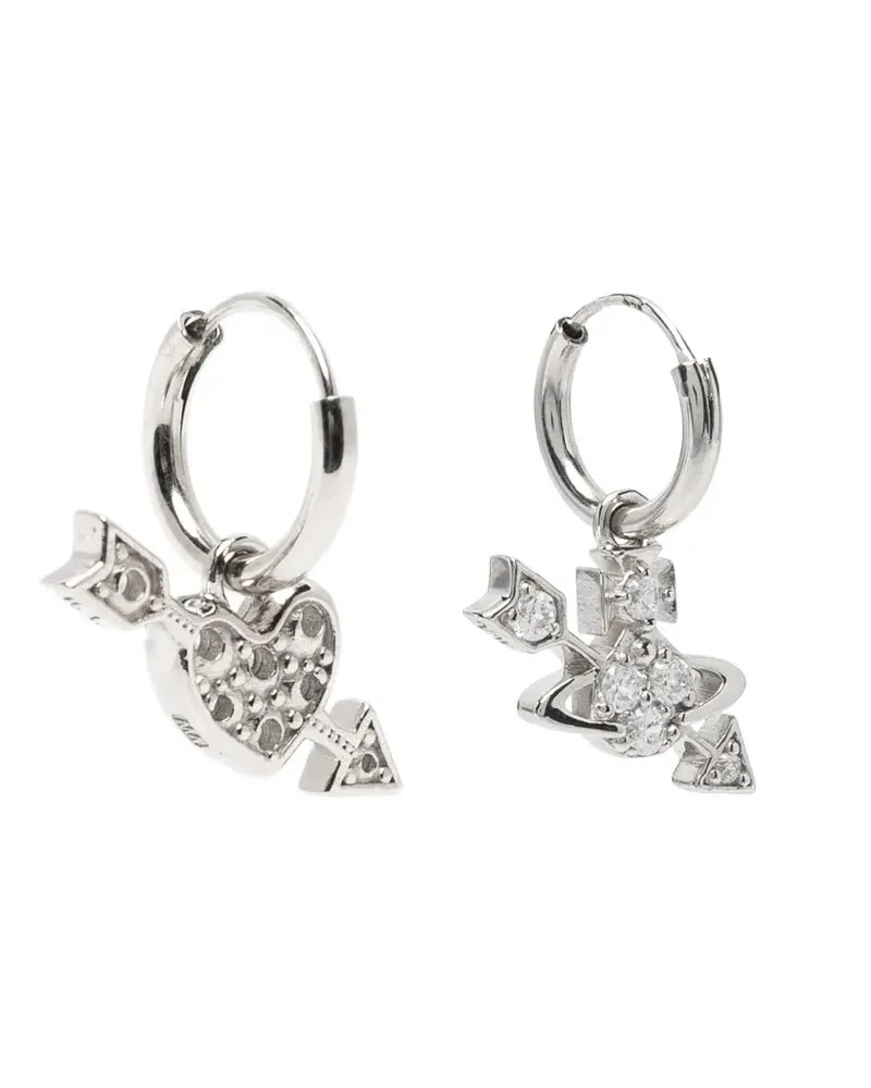 Vivienne Westwood Orb Ohrringe mit Herz - Silber Silber