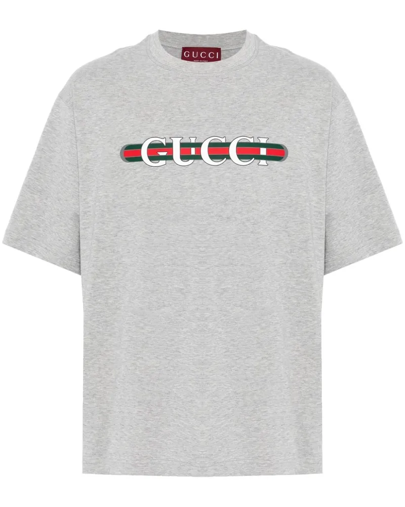 Gucci T-Shirt mit Logo-Print - Grau Grau