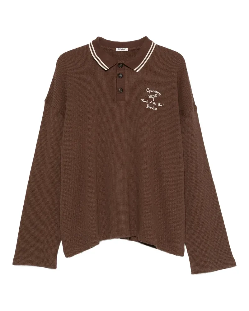 BODE Geneva waffle-knit polo shirt - Braun Braun