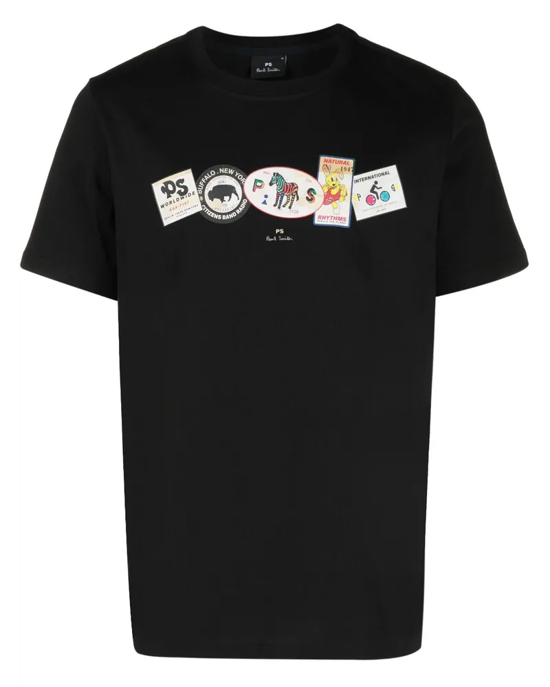 Paul Smith T-Shirt aus Bio-Baumwolle mit Print Schwarz