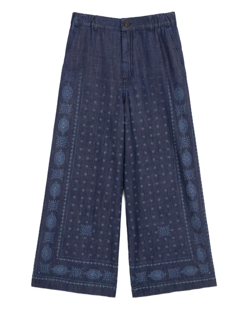 Max Mara Hose mit Print - Blau Blau