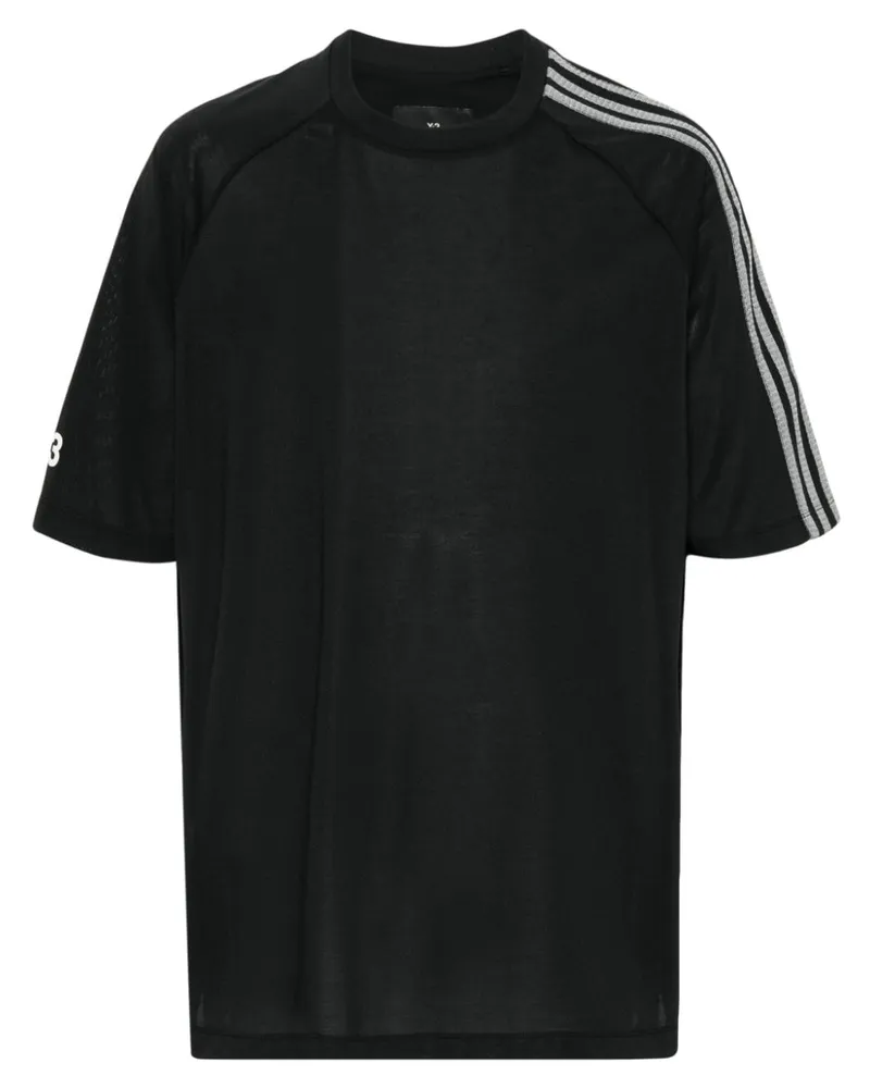 Y-3 T-Shirt mit Logo-Print Schwarz