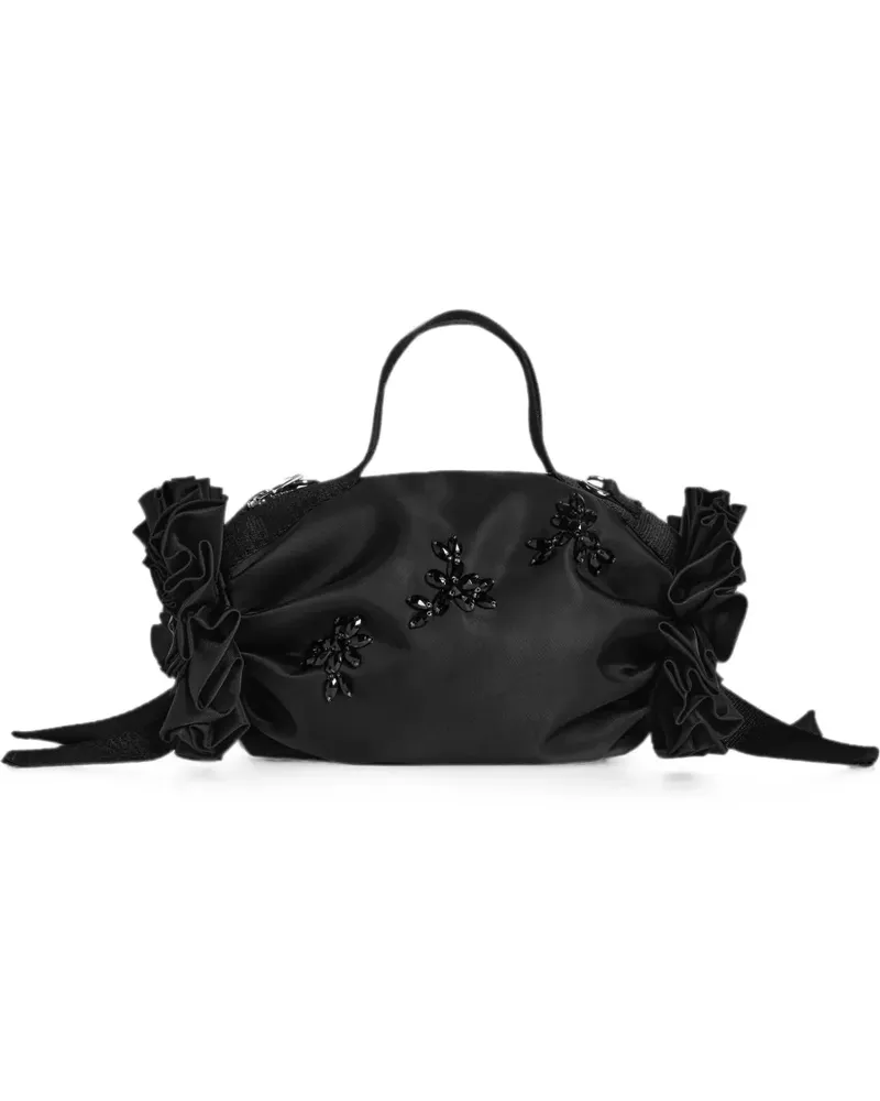 Simone Rocha embellished rosette-detail tote bag - Schwarz Schwarz