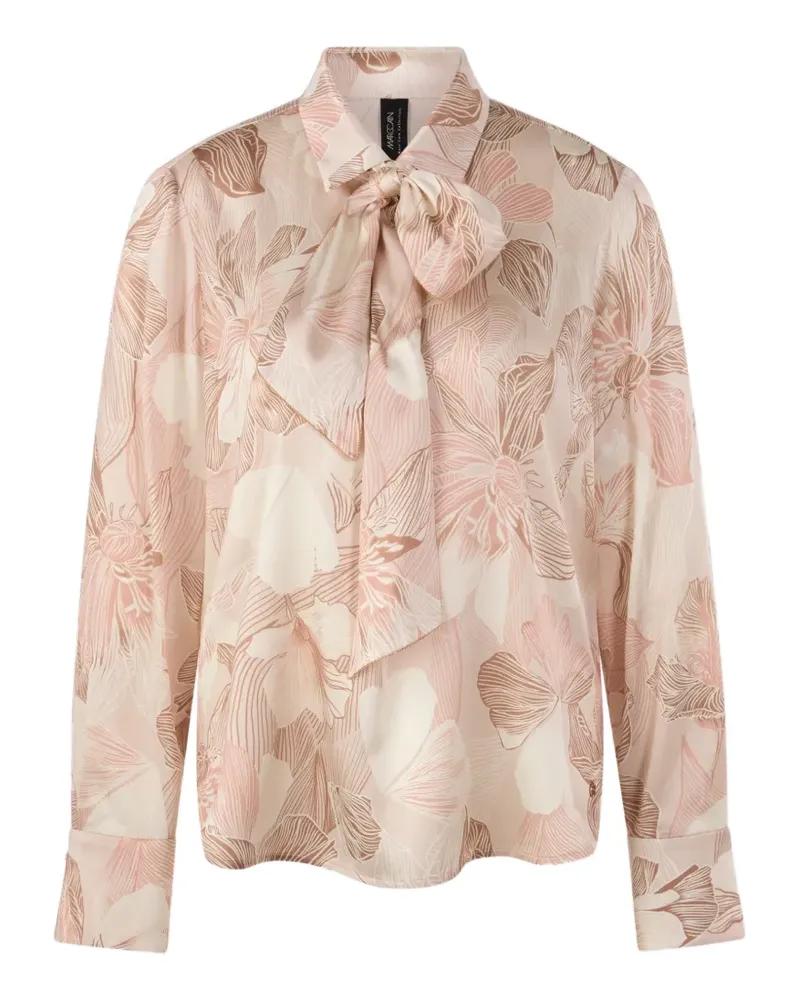 Marc Cain Geblümte Schluppenbluse - Nude Nude