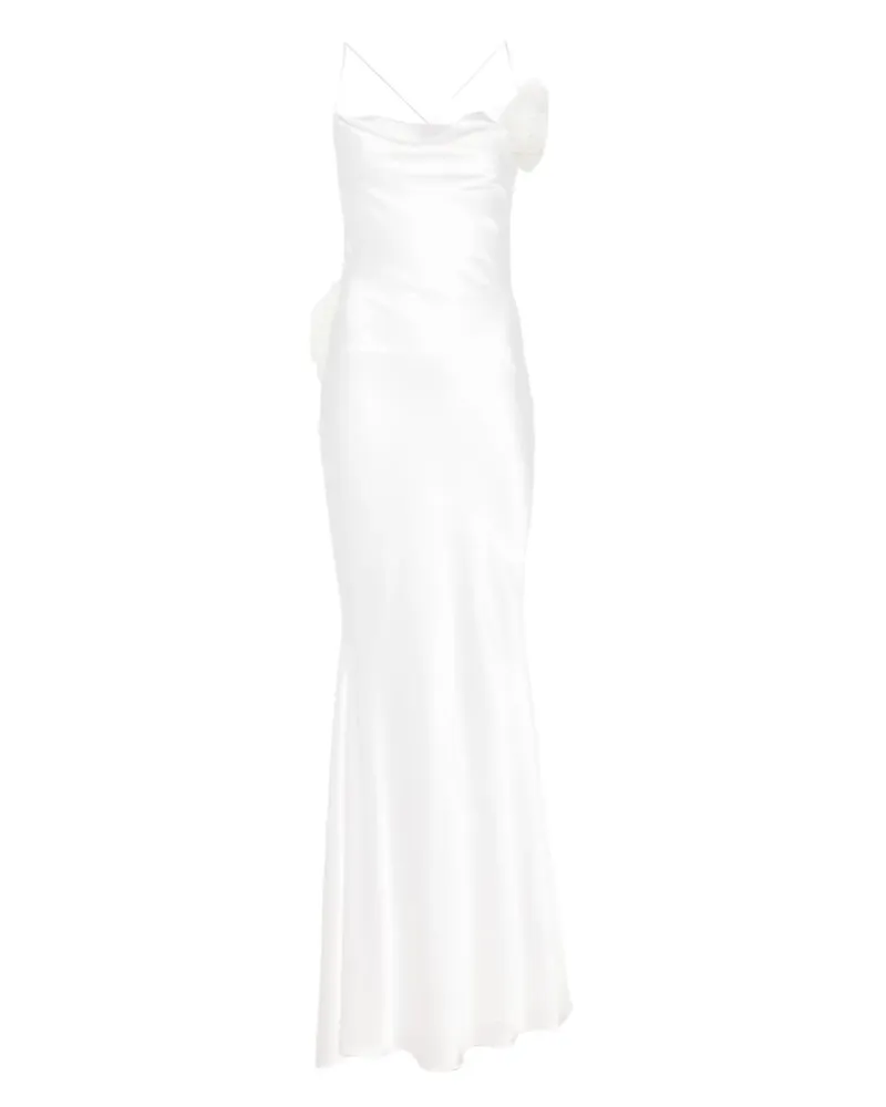 Parlor Maxikleid mit Blumenapplikation - Weiß Weiß