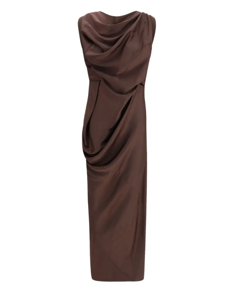 Vivienne Westwood Long Fond draped-veck maxi dress - Braun Braun