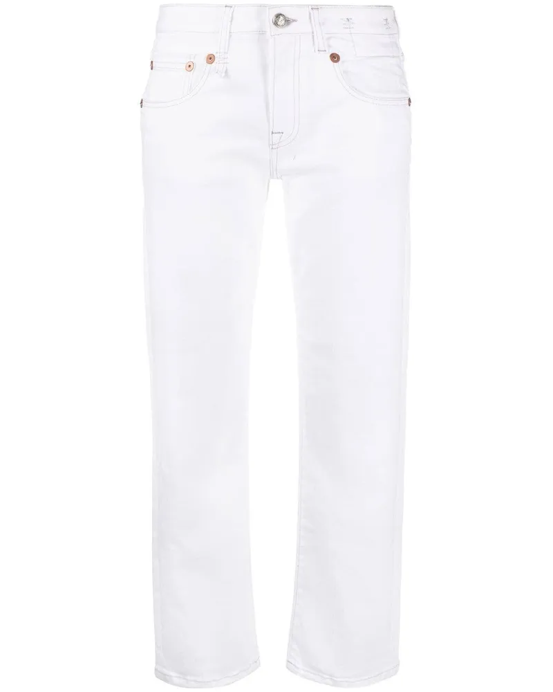 R13 Gerade Distressed-Jeans - Weiß Weiß