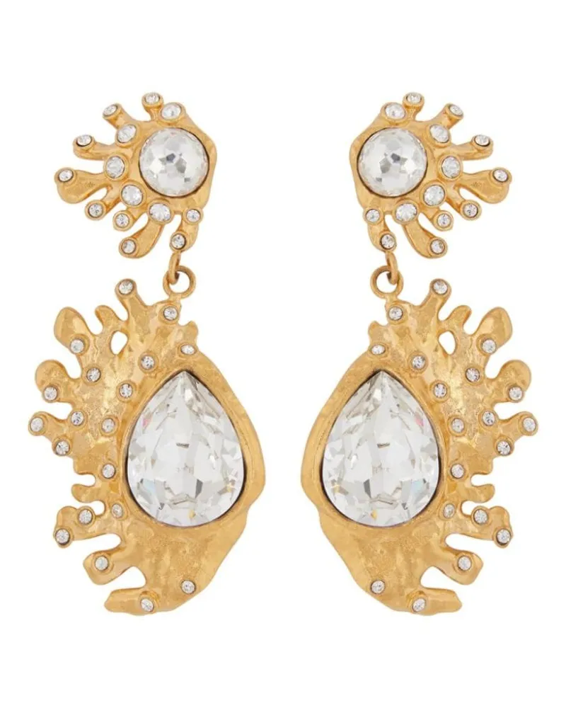 Oscar de la Renta Cactus Ohrringe mit Kristallen - Gold Gold