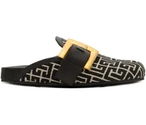 Slipper mit Monogrammmuster - Schwarz