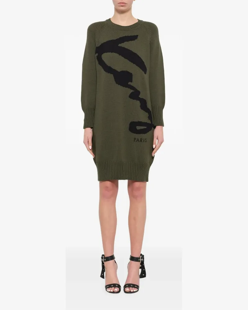 Kenzo Gestricktes Minikleid - Grün Grün