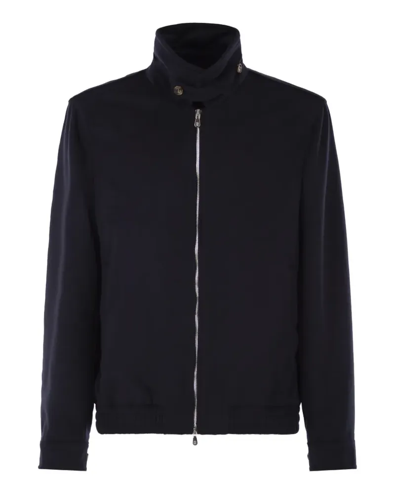 Brunello Cucinelli stand-collar wool jacket - Blau Blau