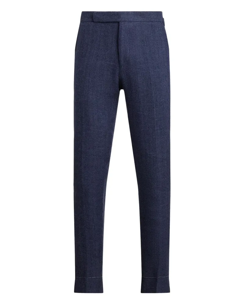 Ralph Lauren Hose mit Fischgrätenmuster - Blau Blau