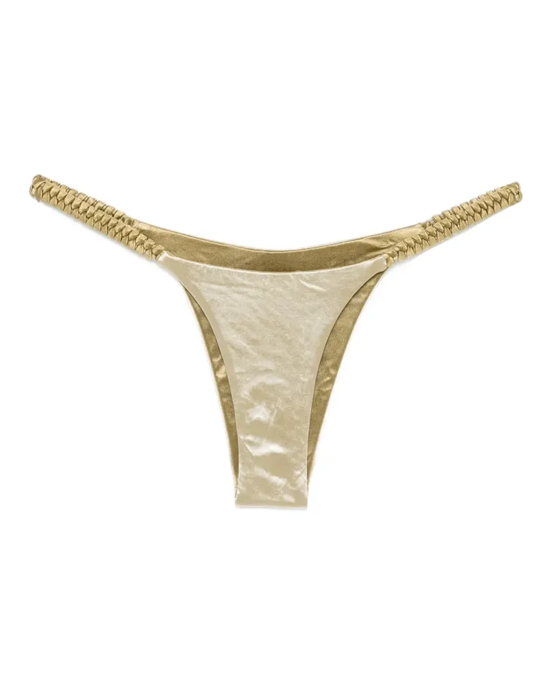 Isa Boulder High Weave bikini bottom - Gold Gold