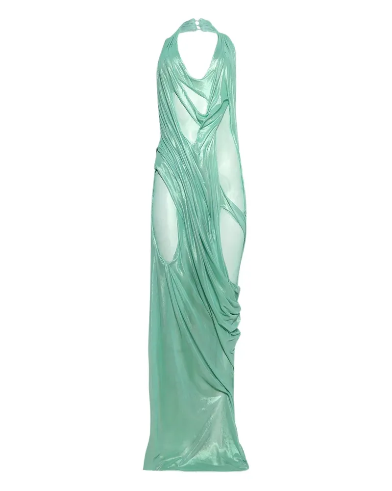 DI PETSA Siren Wetlook Neckholder-Kleid - Grün Grün