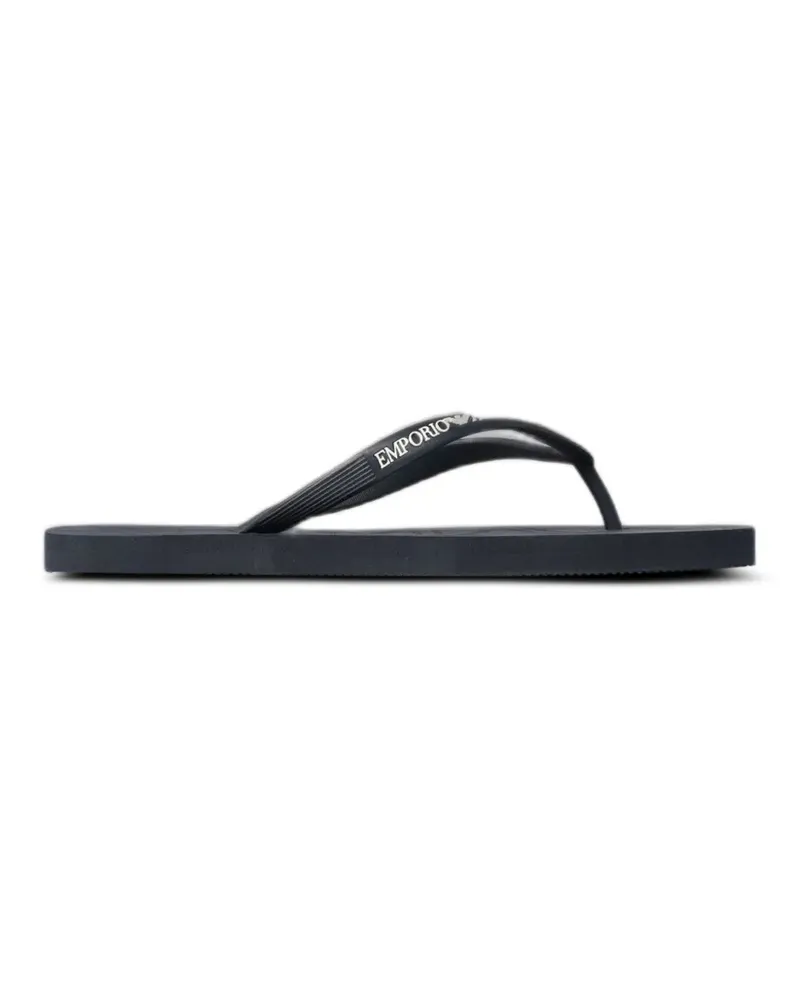 Emporio Armani Flip-Flops mit Logo-Print - Schwarz Schwarz