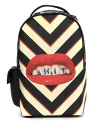 Seletti Rucksack mit grafischem Print Schwarz