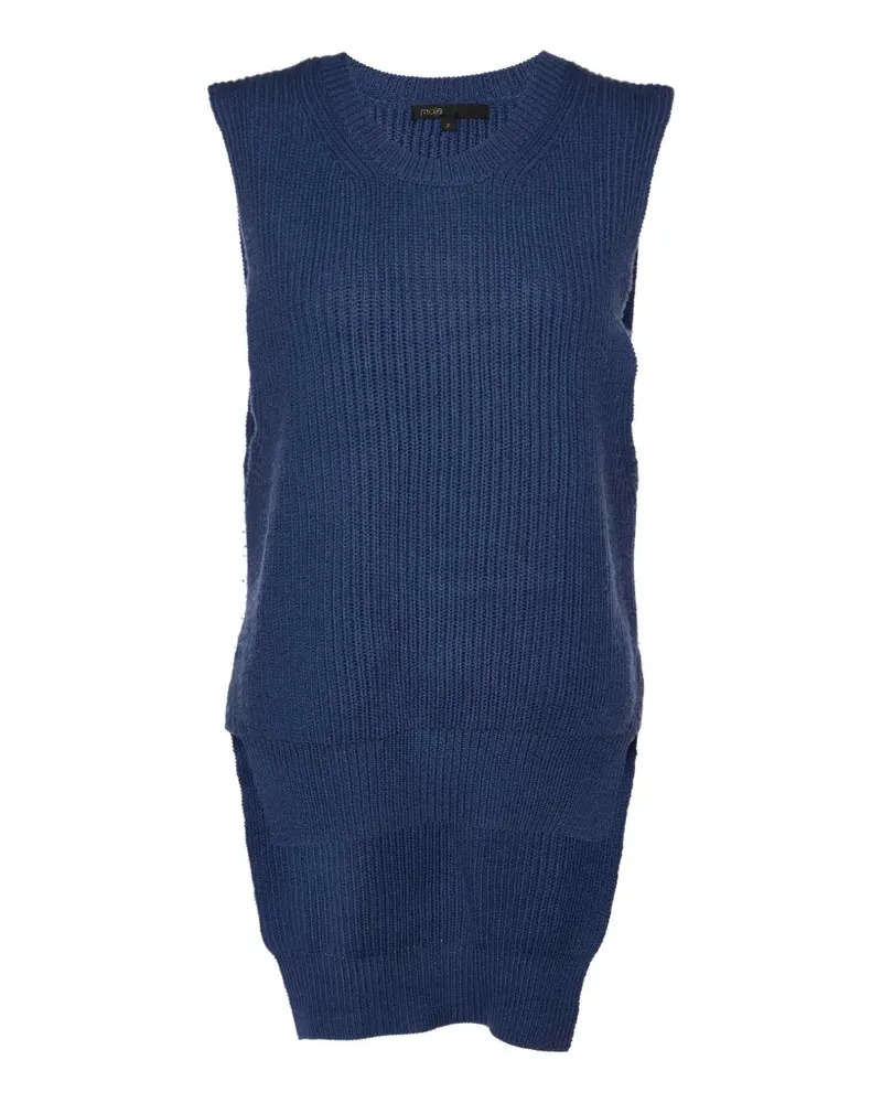 Maje high-low sleeveless sweater - Blau Blau