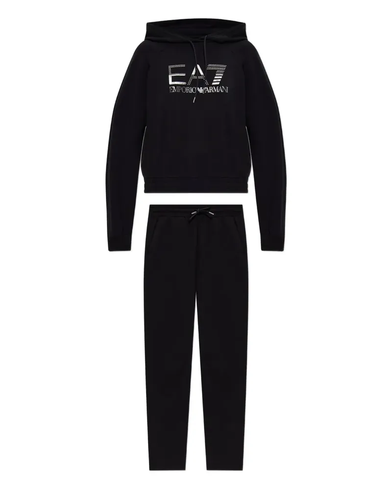 EA7 Jogginganzug mit Logo - Schwarz Schwarz