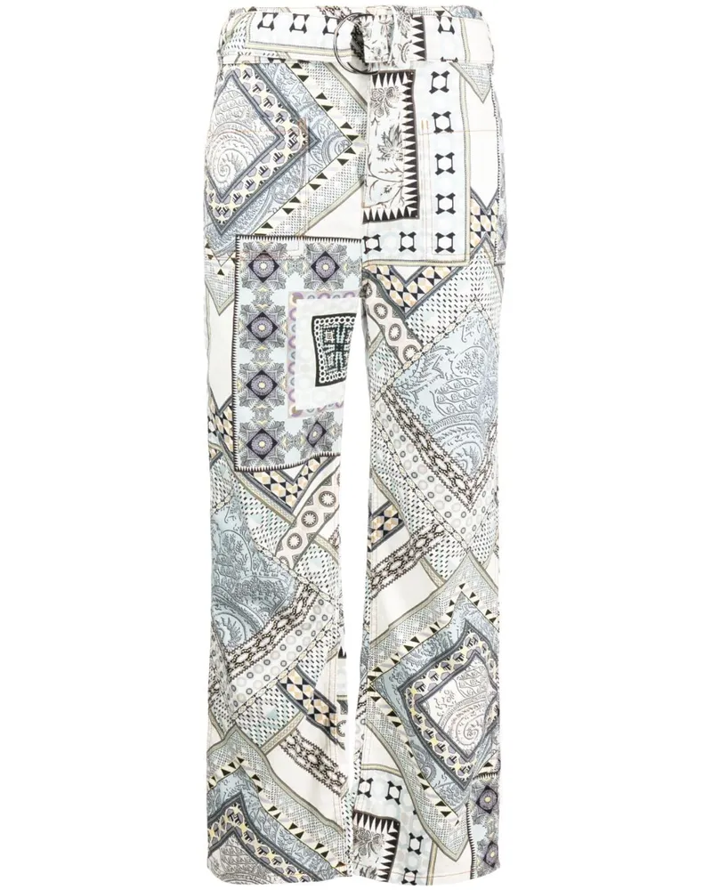 Etro Hose mit Patchwork-Print - Weiß Weiß