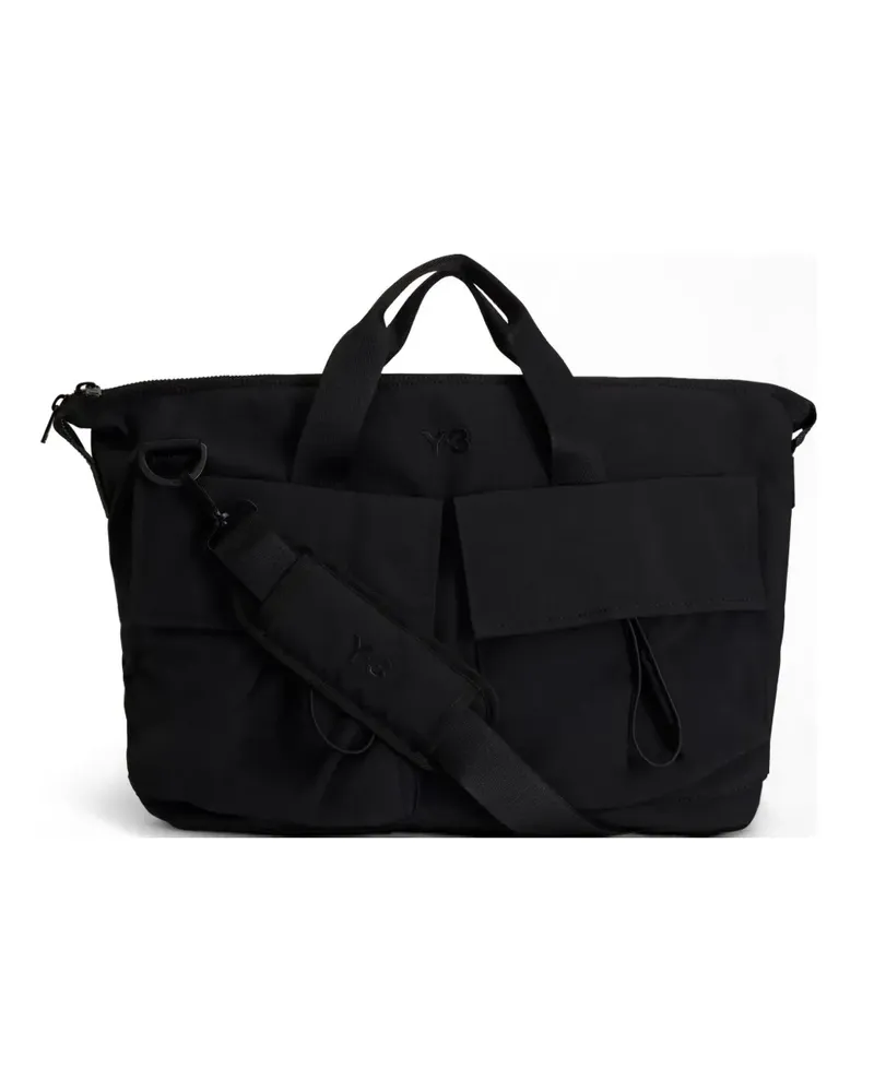 Y-3 logo patch tote bag - Schwarz Schwarz