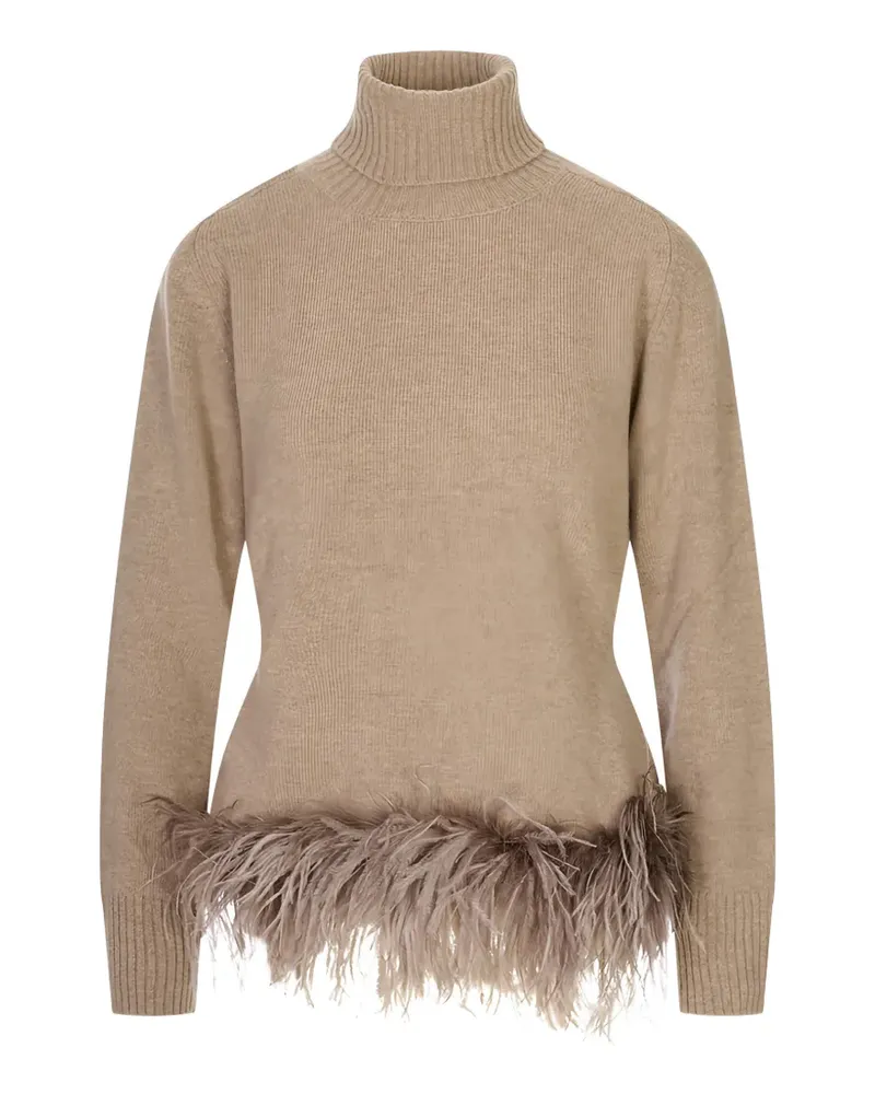 P.A.R.O.S.H. P.A.R.O H. Pullover mit Federn - Nude Nude
