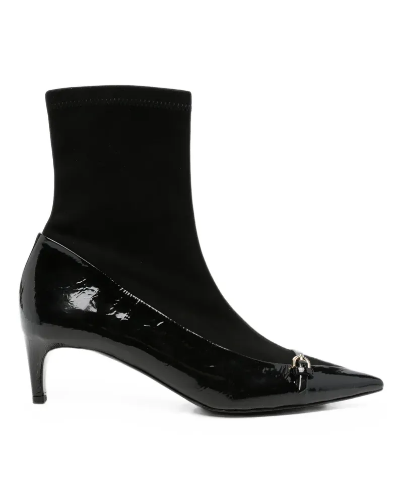 Roberto del Carlo Stiefeletten mit Lackleder-Finish - Schwarz Schwarz