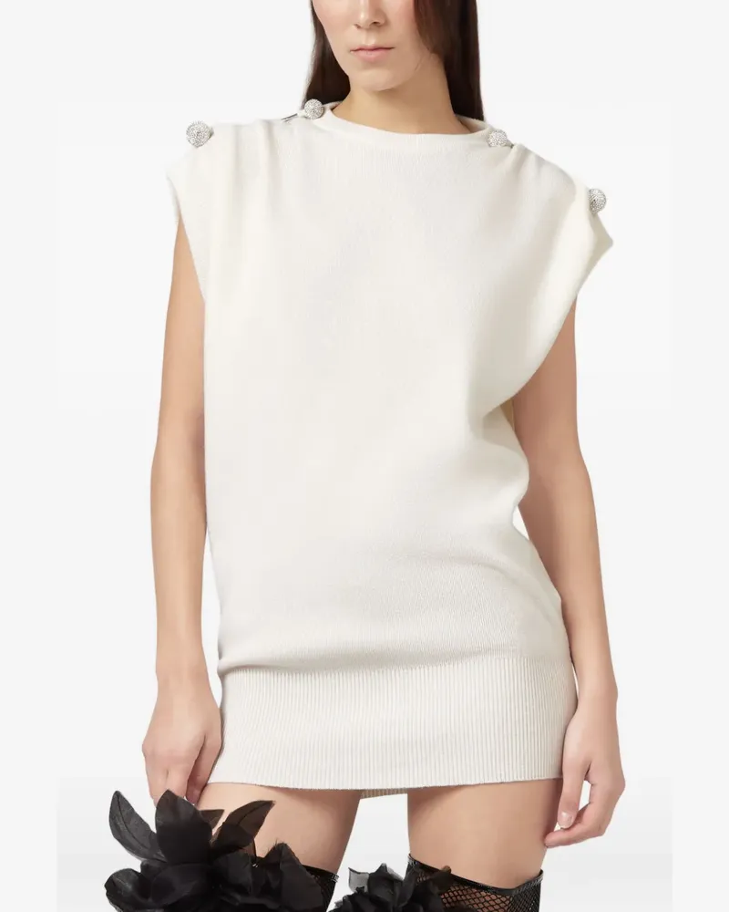 Giuseppe di Morabito Minikleid mit Kristallen - Weiß Weiß