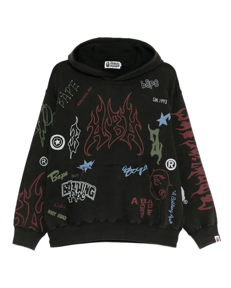 BAPE logo-print hoodie - Braun Braun