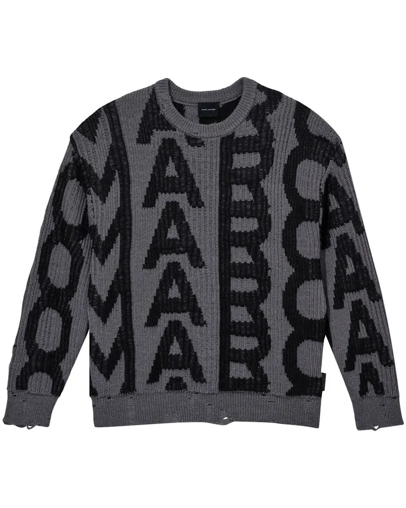 Marc Jacobs The Monogram Distressed-Pullover Grau