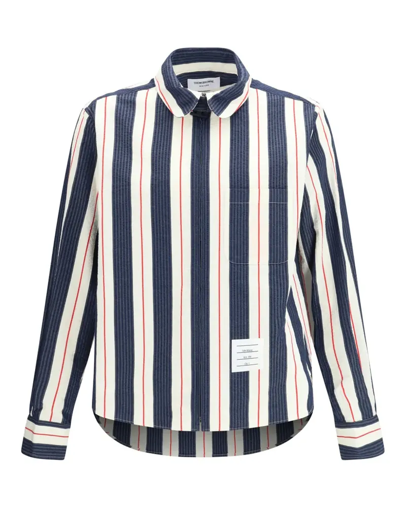 Thom Browne striped-pattern shirt - Blau Blau