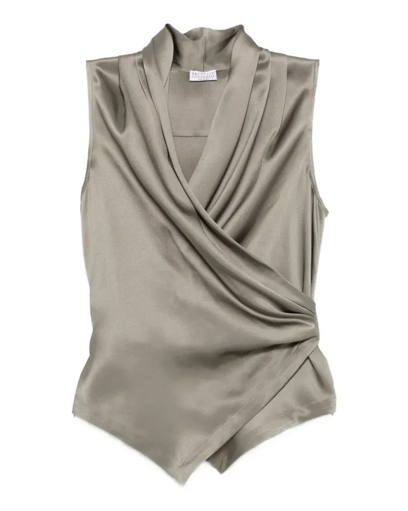 Brunello Cucinelli draped sleeveless top - Grün Grün