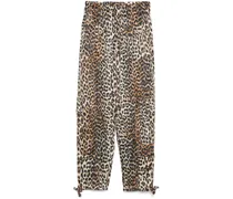 Hose mit Leoparden-Print - Braun