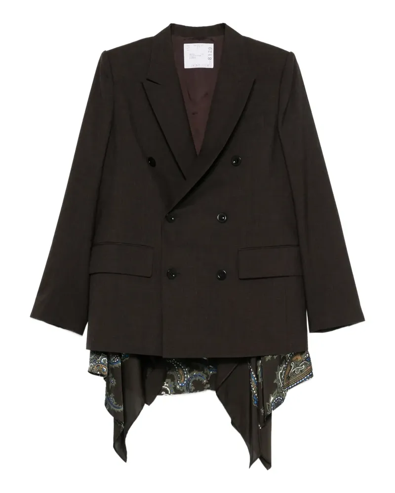 Sacai double-breasted paisley blazer - Braun Braun