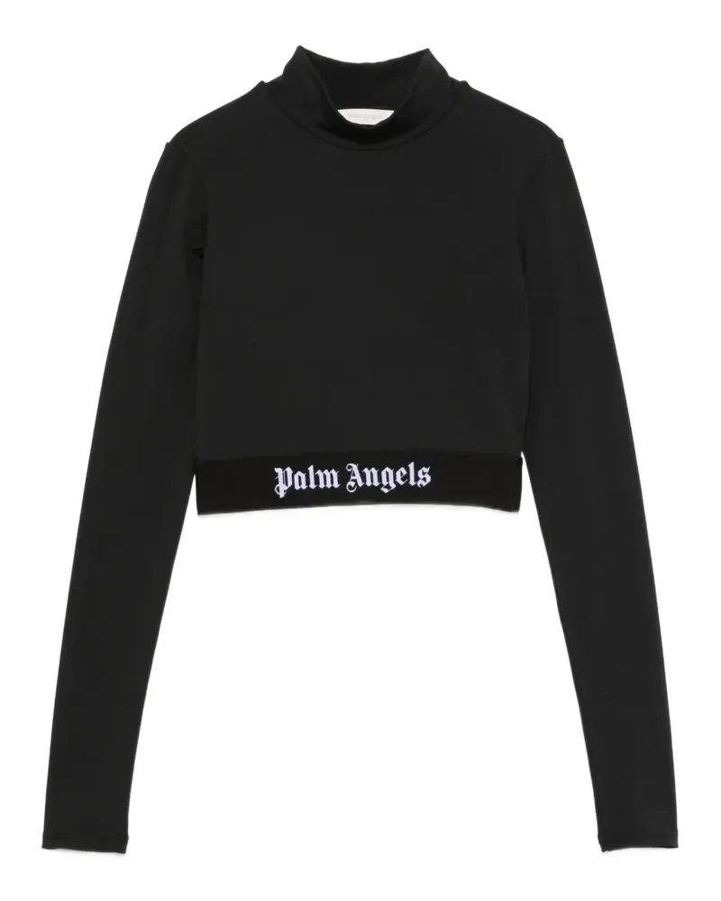 Palm Angels logo-detail cropped top - Schwarz Schwarz