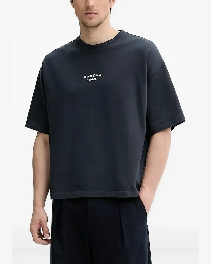 BARENA T-Shirt mit Logo-Stickerei - Blau Blau