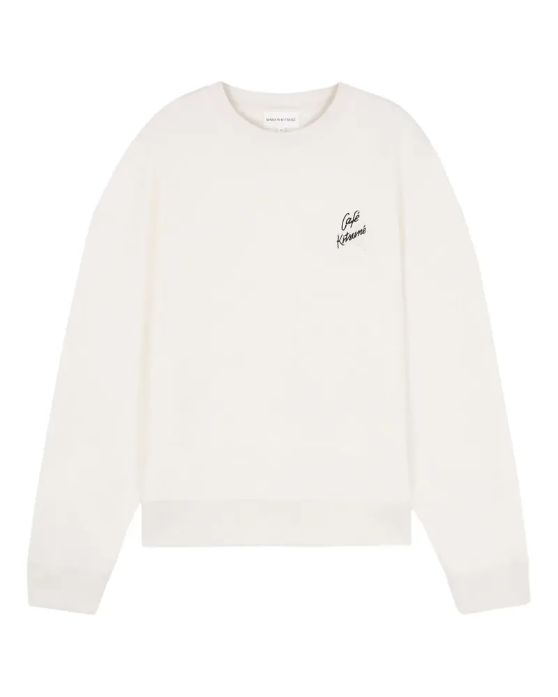 Kitsuné Sweatshirt mit Logo - Weiß Weiß