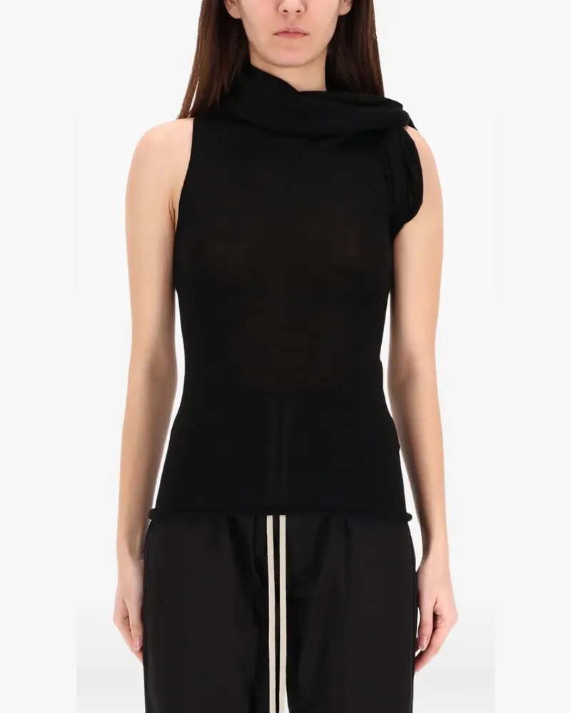 Rick Owens draped top - Schwarz Schwarz