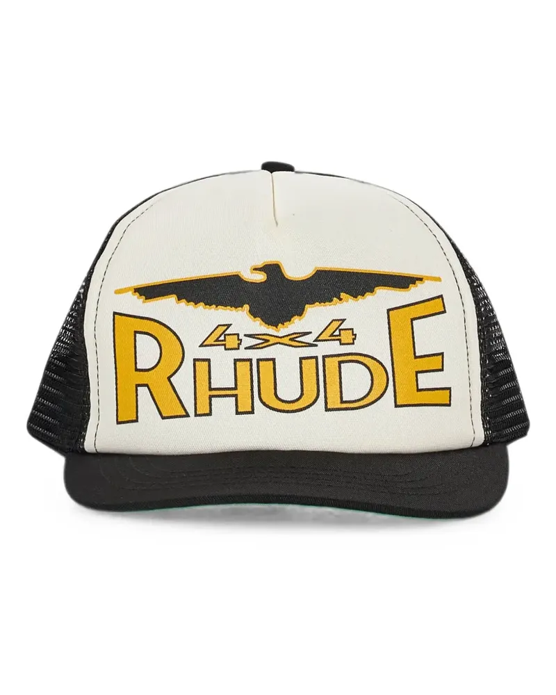 RHUDE logo-print mesh-panel cap - Schwarz Schwarz