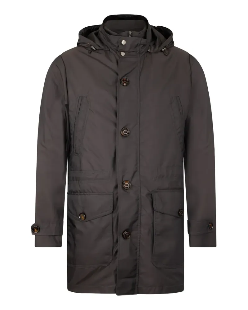 MOORER hooded button jacket - Grau Grau
