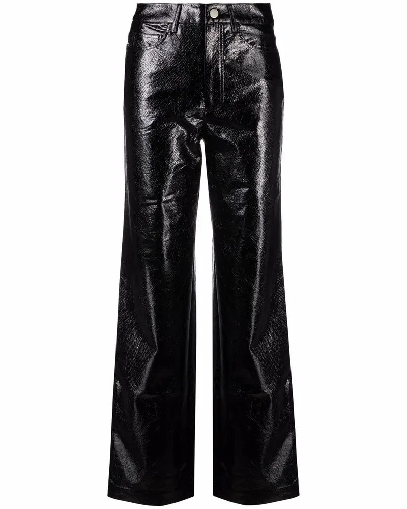 ROTATE Birger Christensen Rotie Hose in Vinyl-Optik - Schwarz Schwarz